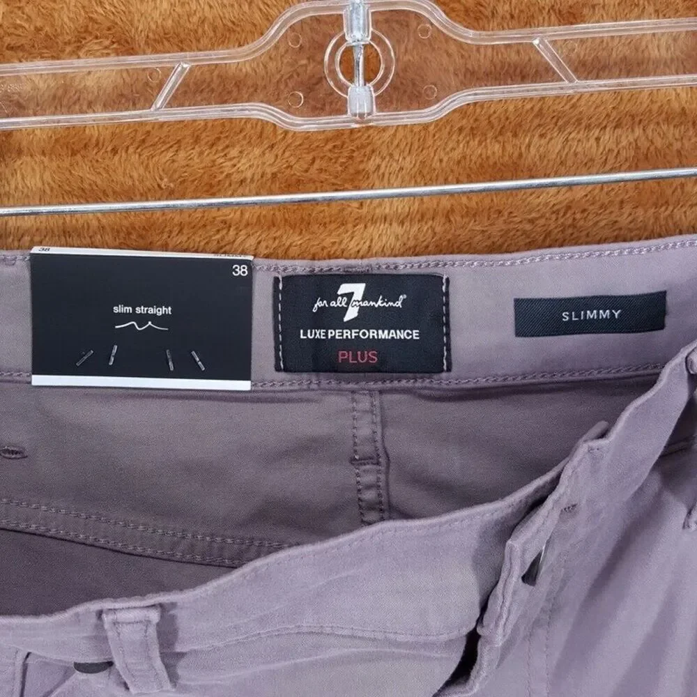 7 FOR ALL MANKIND Jeans Mens Size 38 Mauve Slim Straight Luxe Performance SLIMMY